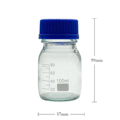 OEM ODM 100 мл реагента СМИ стеклянные лабораторные бутылки с голубой винтовой крышкой